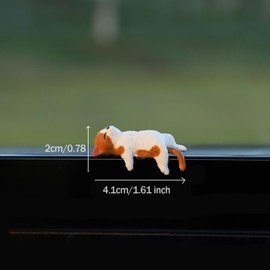 6 Pcs Cat Car Decor Dashboard Accessories, Mini Cat Figurines Cute Car Rear View Mirror Gifts for Office Car Home Decor, Funny Computer Monitor Desk Decorations for Women Girl