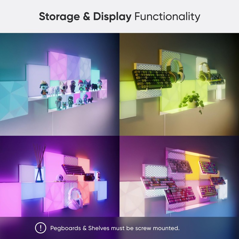 Nanoleaf Blocks Expansion Kit | 2 Shelves, Ultra-Thin Stainless Steel