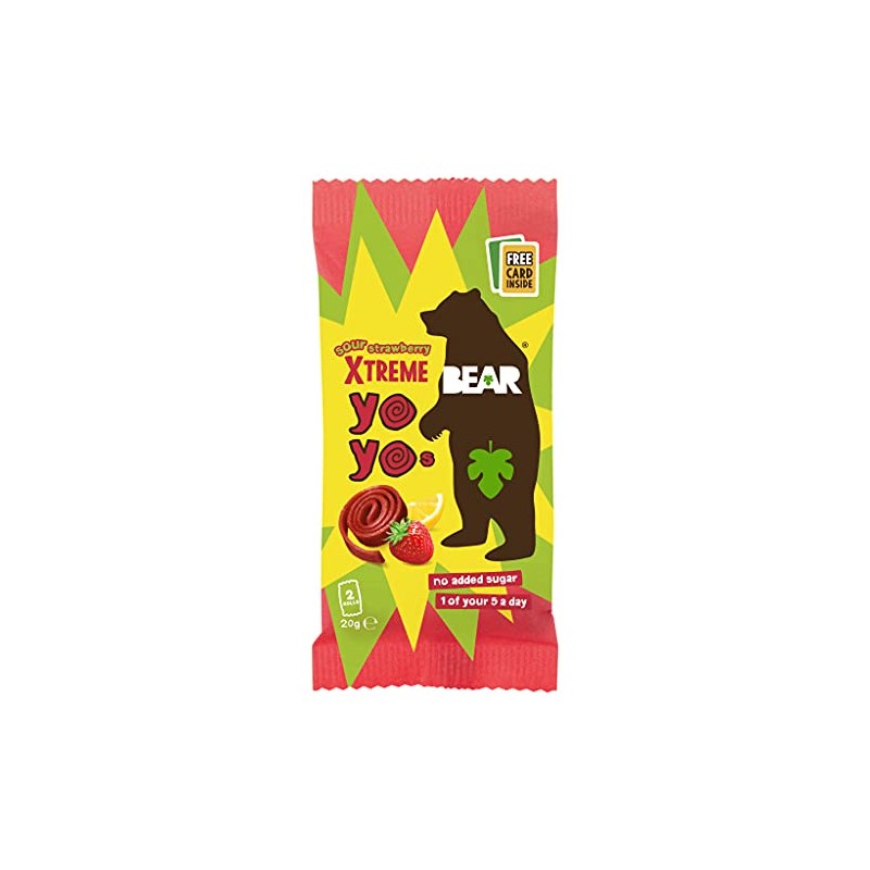 Bear Yoyo's Super Sour Strawberry & Apple Snack, 20g