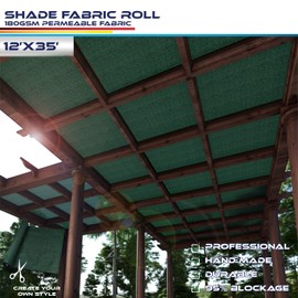 Windscreen4less Dark Green Sunblock Shade Cloth,95% UV Block Shade Fabric Roll 12ft x 35ft