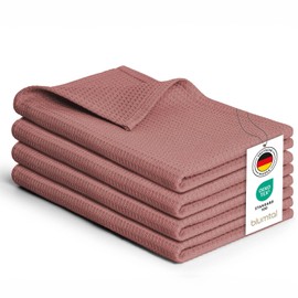 Blumtal® Geschirrtücher 50x70 cm im 4er Set - Geschirrtücher Baumwolle 100% - Küchentücher bei 60 °C waschbar - Küchentücher Baumwolle - Trockentücher Küche - Waffeltücher - Geschirrhandtuch in rosa