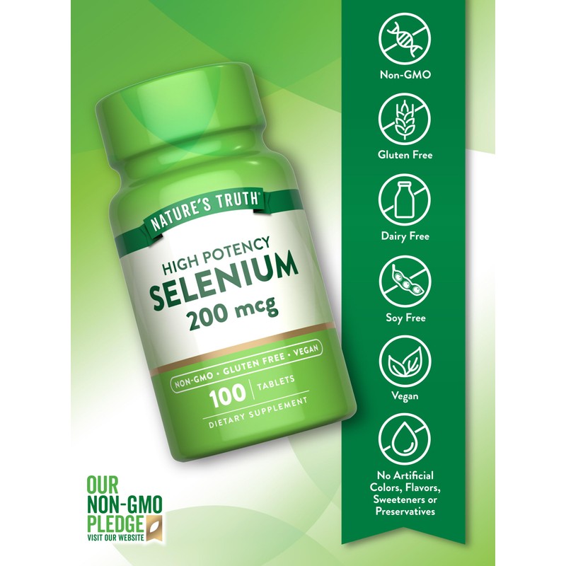 Nature's Truth Selenium 200 mcg Supplement | Essential Mineral High