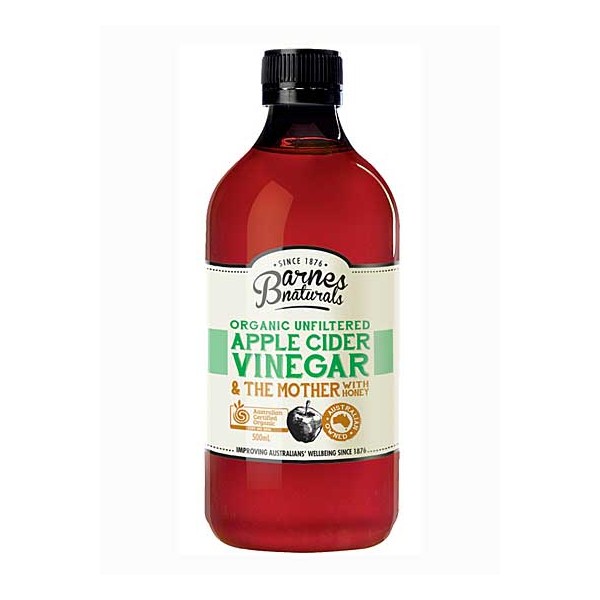 Barnes Naturals Organic Unfiltered Apple Cider Vinegar with Honey 500ml