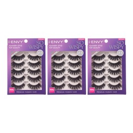 i-ENVY 15 Pairs So Wispy False Lashes (3 Pack), Premium Quality 100% Human Hair, Fluffy Feathered Eyelashes With Volume & Curl, Natural Look, Lightweight, Comfortable, Reusable for Everyday Wear