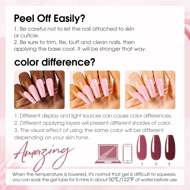 ROSALIND Poly Nail Gel Set, 8 PCS 10ml Clear Neutral