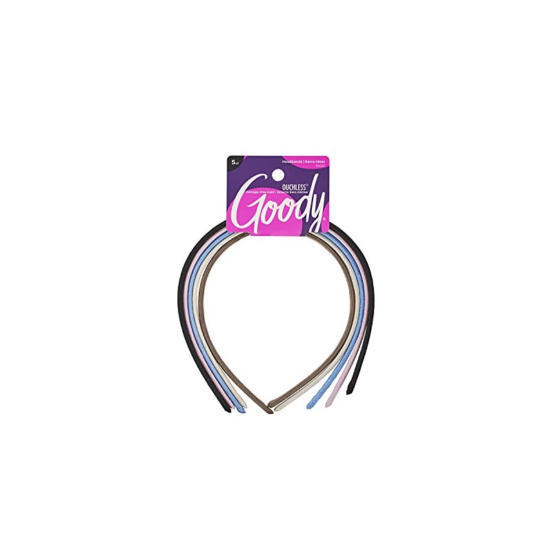 Goody Women's Classics Shoestring Fabric Headband, 5 Count