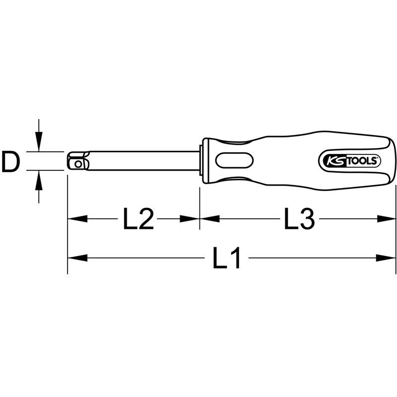 KS Tools 911.1434 Spinner Handle, 1/4-Inch, 150mm
