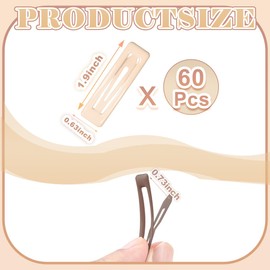 60 Pack Cute Metal Hair Clips for Women, 2 Inch Rectangular Colorful Fashion Hair Accessories, Stylish Hair Clips for Everyday Hairstyles, Women & Girls Hair Styling，Coffee+Black+White
