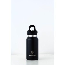 REVOMAX Carbonated Vacuum Insulated Bottle, 9 oz (266 ml), 18 Hours, Cold for 36 Hours (Onyx Black)