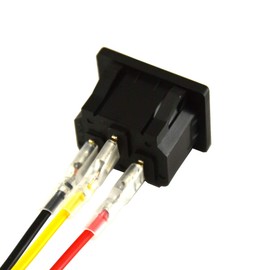 FILSHU IEC320 C14 Panel Mount Plug Adapter AC 250V 15A 3 Pins IEC Inlet Module Plug Power Connector Socket with 3 Wires (3 PCS)
