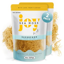 Joy Sea Moss Wildcrafted Irish Sea Moss - 100% Natural Raw Dried Seamoss | from St. Lucia | No additives 16oz (2 8oz Bags)