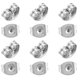 QZKJQDD 12pcs/6 Pairs Butterfly Earrings Back, Stainless Steel Secure Ear Locking, Butterfly Safety Backs for Earrings Stud Replacement, Jewellery Accessories for Woman