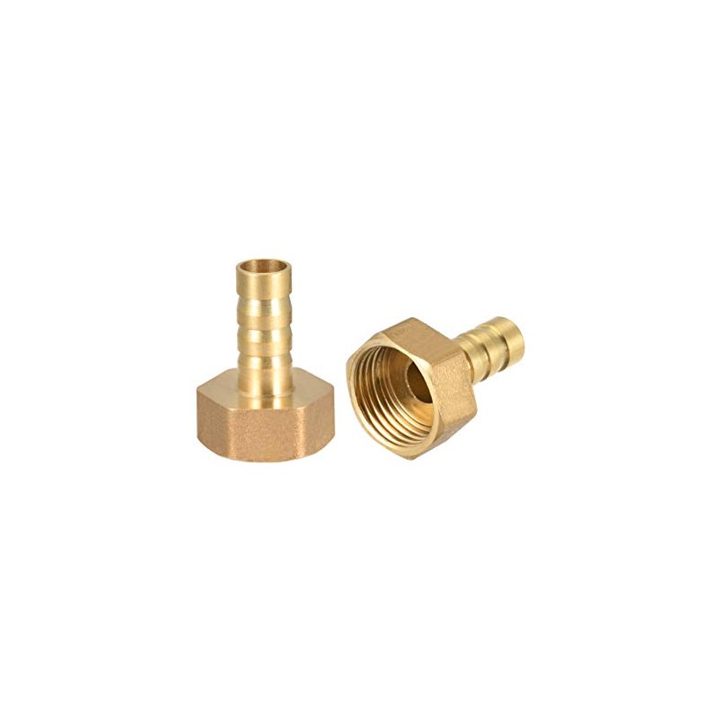 sourcing map Brass Hose Barb Fitting Connector, 10mm Barb G1/2