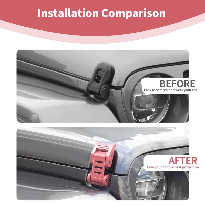 PDKLIN for Jeep Hood Latches Lock Catch Kit for Jeep