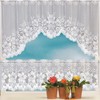 AIMALL 2PCS/Set White Lace Kitchen Home Window Cafe Curtain w