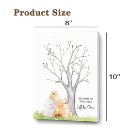 Ggjgrpx Baby Shower Fingerprint Tree, Funny Baby Shower Guest Book Party Games, Baby Shower Party GuestBook Ideas, Gender Reveal Keepsake, Special Meaningful Canvas Decoration