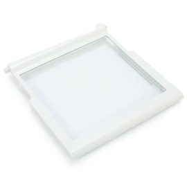 HECASA W10276341 Refrigerator Glass Shelf Compatible with Whirlpool Kenmore Sears Refrigerator Clear White Plastic Glass WPW10276341 1566982 2309523 PS11751711 W10167066 AP6018409 Replacement only