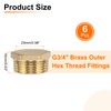 sourcing map 4 Pcs Brass Outer Hex Thread Fittings, G3/4"