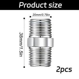 2 Pcs Shower Adapter, Shower Hose Connector, Shower Head Extension Universal Shower Hose Adapter for Air Hoses Water Pipes Shower Hoses Help You Extend The Water Pipe(38MM)