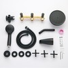 LIWEIKE 3 Handle Tub Shower Faucet, Matte Black Three Handles
