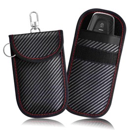 BRILLIRARE 2 Pack Faraday Bags for Key Fob, Faraday Pouch Car Keys RFID Signal Blocking Holder Small, Keyless Entry Blocker Protector, Anti-Theft Security Cage Shielding Case, Carbon Fiber
