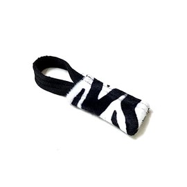Church Products UK Dog Training Treat Bag Obedience Retrieve Furry Long Prey Dummy With Sewn In Squeaker Small 4" x 2" (Black/White)