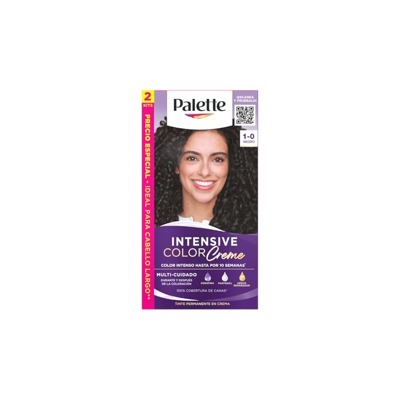 Palette Tinte para cabello Color Creme 1 0 Negro, 2
