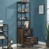 Sauder Briarbrook Tall Narrow Bookcase, Barrel Oak Finish