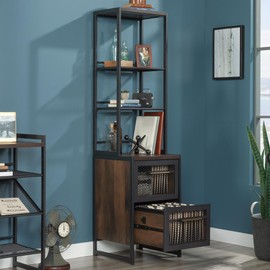Sauder Briarbrook Tall Narrow Bookcase, Barrel Oak Finish