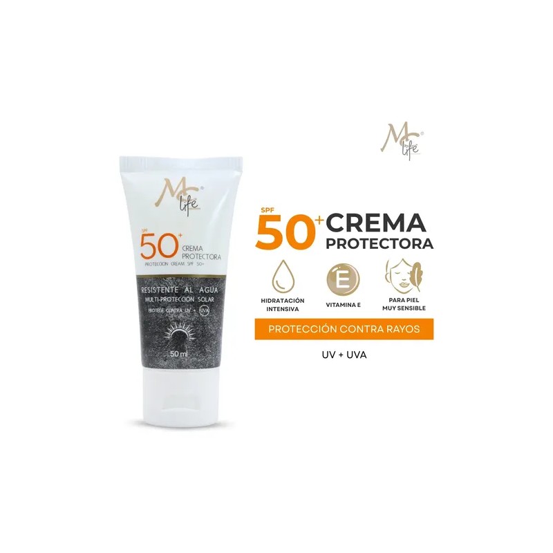 Crema Protectora Piel Muy Sensible 50+ Spf Rostro. Mc Life