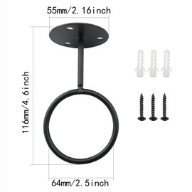 Pro Bamboo Kitchen 1PCS Baseball Display Memorabilia Rack with Screws 4.6 x 2.5 inch Wall Mounted Baseball Organizer Baseball Storage Rack Heavy Duty Wall Rack Black