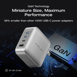 EF EcoFlow Rapid Pro Charger (140W, 4 Ports), 140W (Max) USB-C, 4-in-1 Multi-Device Charger