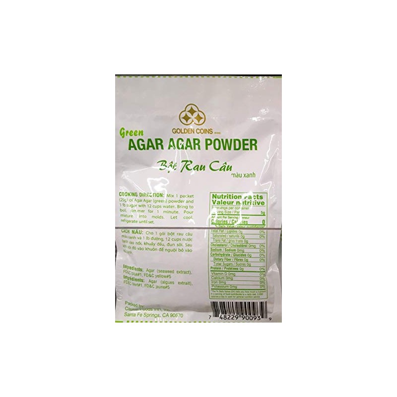 AGAR AGAR POWDER in Red, Yellow, Green or Blue (Green)