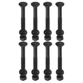 sourcing map M10 x 95mm Carriage Bolt Kit, 12 Set Round Head Square Neck Screws, Carriage Bolts Screws Set Includes Washers and Nuts - Carbon Steel Black Oxide for Fastening Accessories
