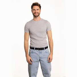 Gusti Kaj Genuine Leather Belt with Silver Buckle Belt Business Belt Work Belt Simple Women Men Black 95 cm, black