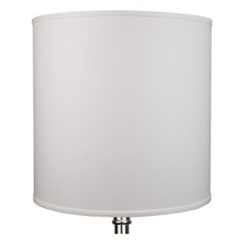 FenchelShades.com 18" Top Diameter x 18" Bottom Diameter 18" Height Cylinder Drum Lampshade USA Made (Designer Linen Off White)