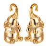 Loving Pair of Elephant Decor Small Gold Elephant Statues for
