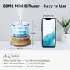 Lecdura Glass Essential Oil Diffuser, 80ML Small Glass Reservoir Natural