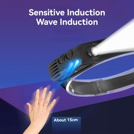 MANGOKKA Headlamp, Headlamps for Adults Rechargeable 1200 Lumens LED Headlamp with Motion Sensor, Night COB Beam Headlight Bright Headlamp Flashlight for Camping Accessories Gear, Hiking, Running