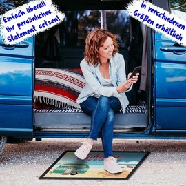 Print Royal Camping Doormat with Funny Saying - Strand - Zuhause ist da, wo wir parken - Gift Idea/Camping Accessories/Camping Mat/Awning Carpet - 60 x 40 cm