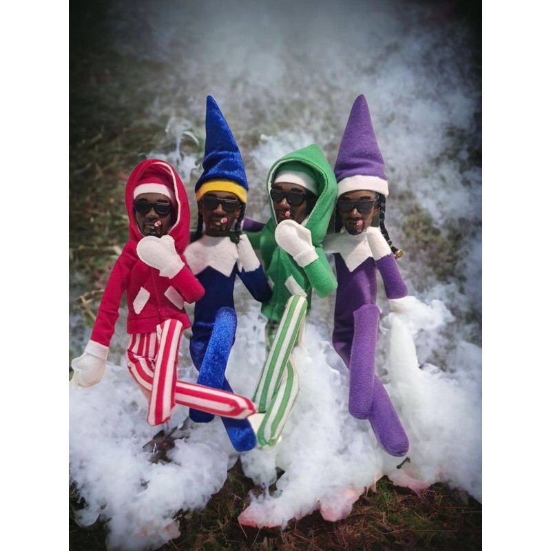 Snoop on a Stoop Rapper Elf Christmas Decoration, Handmade Hip