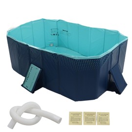 Okuyonic Backyard Pool, Foldable Swimming Pool Portable Ample Space Thick for Home, Dog Pools for Small Dogs and Kids(1.6m / 5.25ft)