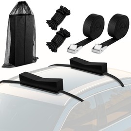 Datanly Universal Rack-Free Kayak Carrier Kit for Car Roof, 15.75" Foam Blocks with Tie Down Straps, Car Top Canoe Carrier for Kayak Canoe Surfboard Transport