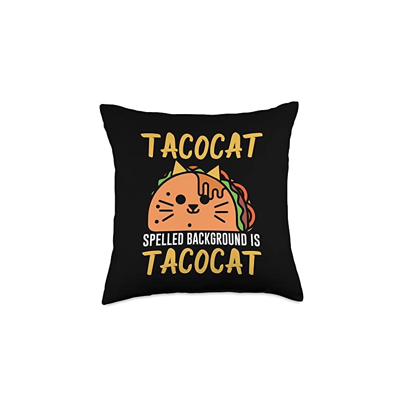 Funny Mexican Tacocat Spelled Backward Is Tacocat Cat Tacos Throw