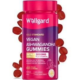Wellgard Vegan Ashwagandha Gummies – High Strength Ashwagandha with Vitamin B6, Highly Bioavailable, 60 Gummies, UK Formulated