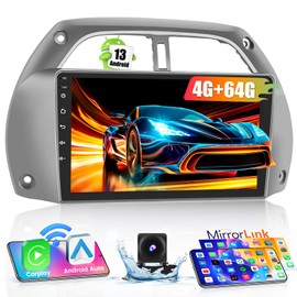 Hikity 8 Core 4+64GB Android 13 Carplay Stereo for Toyota RAV4 2001-2006 with Wireless Carplay Android Auto, 9'' Touch Screen Car Radio Dash Kit, 32EQ DSP/Bluetooth/GPS/WiFi/SWC, MIC Backup Camera