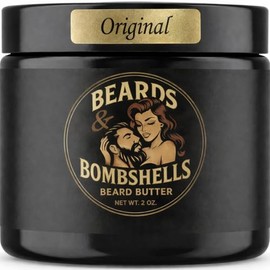 Beards & Bombshells Mantequilla hidratante para barba, batida ligera, no grasosa, suaviza el cabello, domesa el encrespamiento, añade forma ligera (in