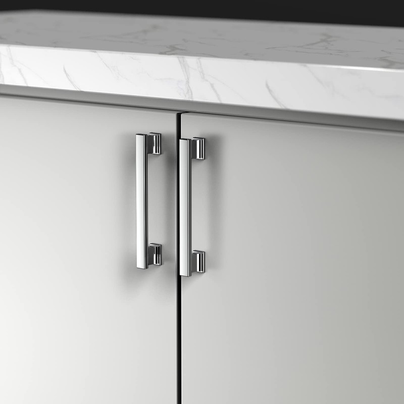 9BUILD 5 Inch(128mm) 10 Pack Kitchen Cabinet Handles Polished Chrome