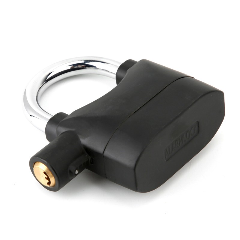 Black Anti Theft Security Padlock Waterproof Siren Alarm Lock for