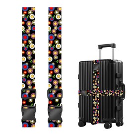 Suitcase Straps Set of 2 Suitcase Strap Eye-catching Adjustable Suitcase Belt Luggage Strap for Suitcases Suitcase Strap Colourful Suitcase Straps Luggage Protector Buckles Webbing Set Suitcase Strap